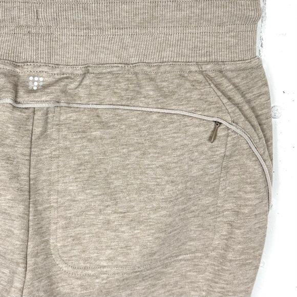 Title Nine Womens Warmup Fleece Joggers Oatmeal Heather High Rise Size Medium - Picture 9 of 11